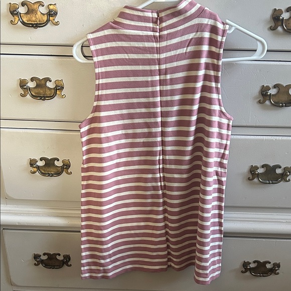 LOFT Outlet Striped Sleeveless Top - Pink and White, Women’s XS - Picture 3 of 5